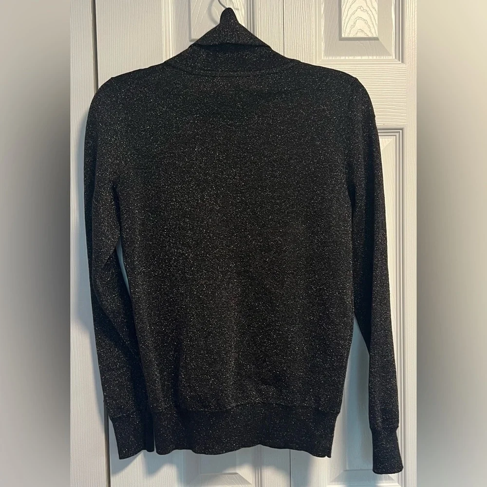 J. Crew Black Glitter Sparkle Turtleneck